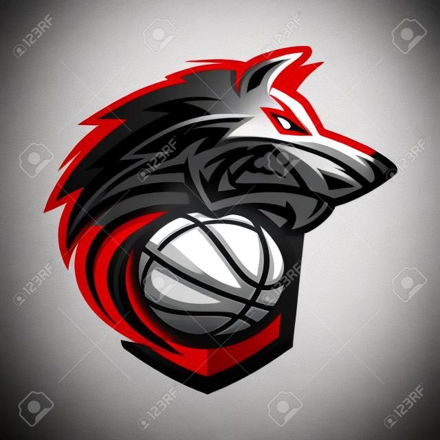 Logo drużyny wilków koszykówki