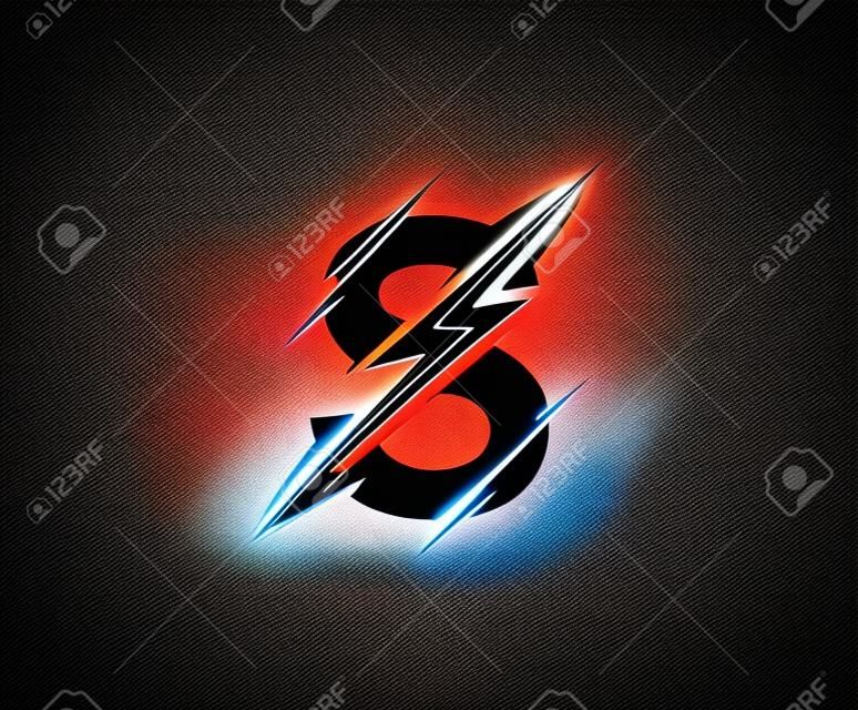 Buchstabe S Blitz Symbol Logo