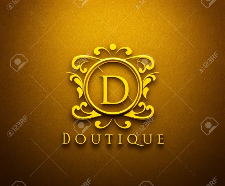 Golden D Luxury Logo Icon, Classy Letter Logo Design.
