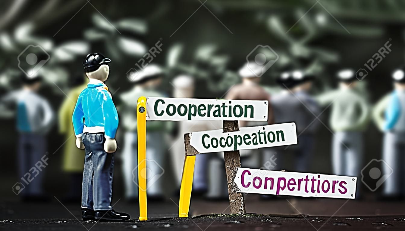 Assine o caminho de direção para a cooperação contra os concorrentes