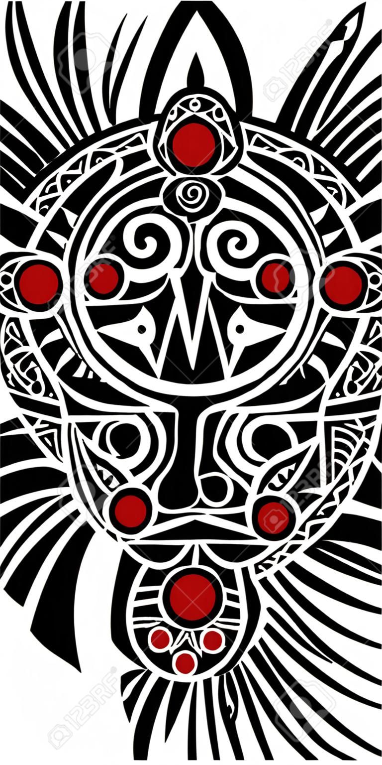 Taino Sun Ilustración vectorial Tribal