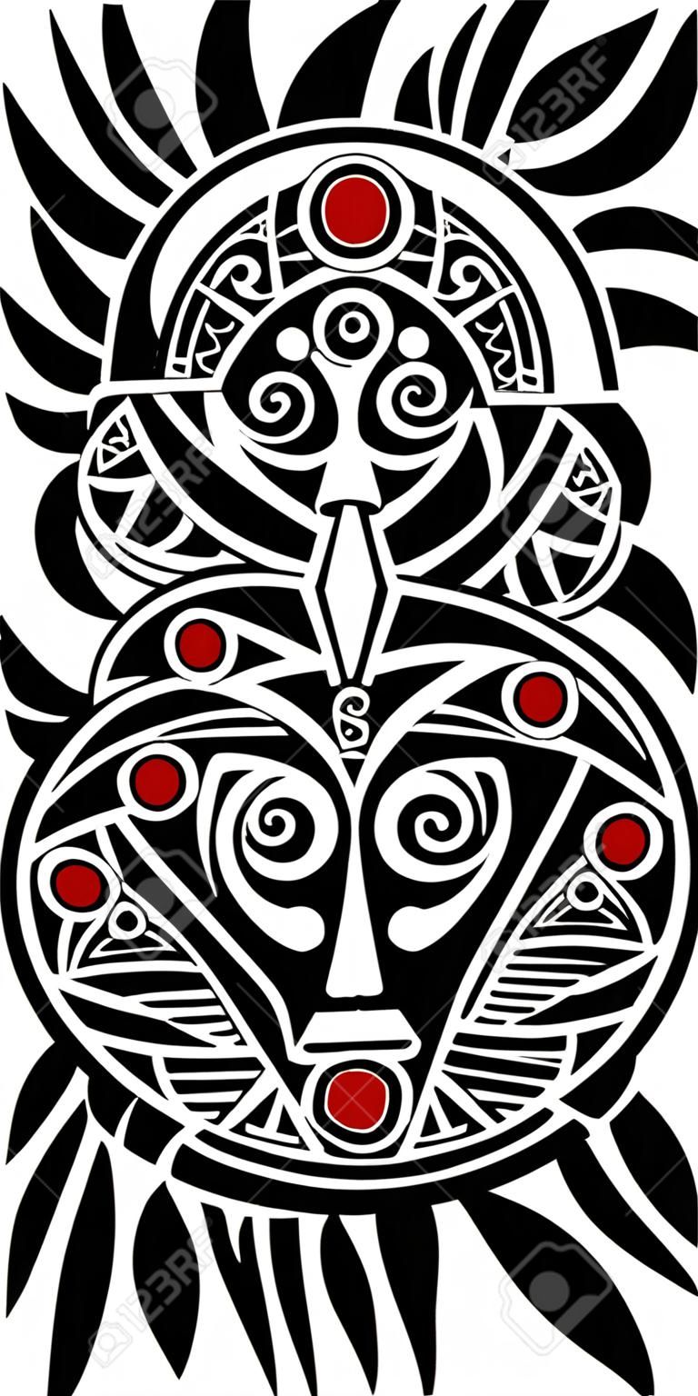 Taino Güneş Tribal Vector illustration