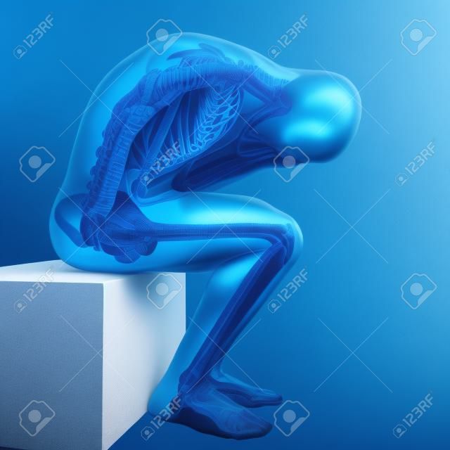 dolor de cuerpo completo en azul