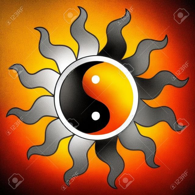 Ying yang dans le soleil