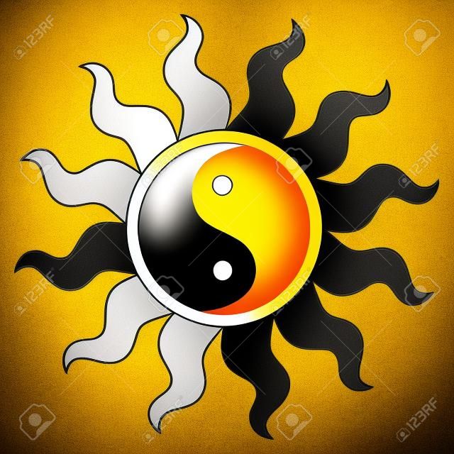 Ying yang szimbólum nap