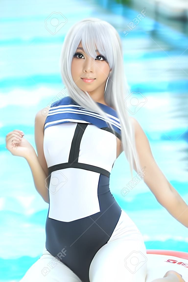 Asian Cosplay Girl With Swim Suite Stock Photo, Picture and Royalty Free  Image. Image 73832815.