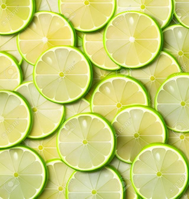 Lime slices with juice document background