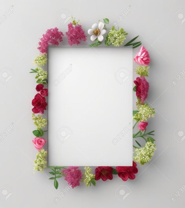 disposizione cornice fiore isolato su sfondo bianco