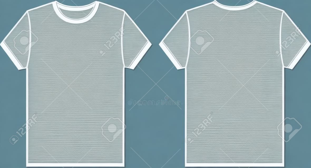 back and front side of a blank t-shirt vector illustration