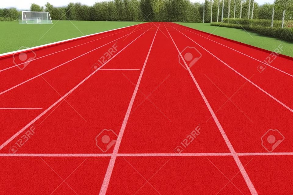 Athlete track or running track,Rubber granules red background,For outdoor exercise
