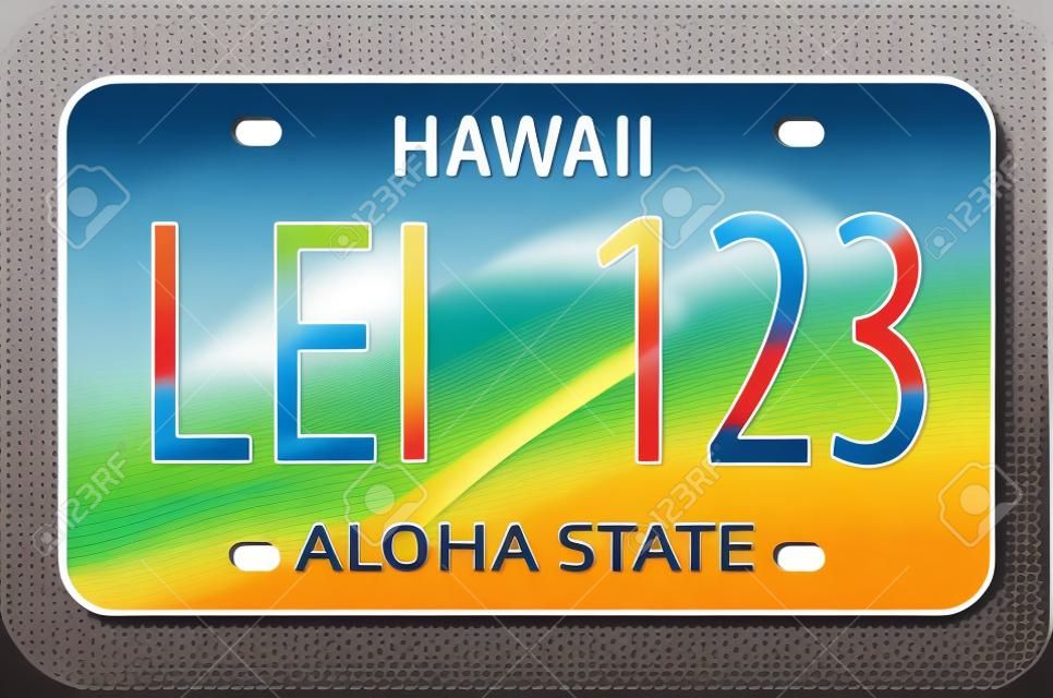 Vektor-Illustration einer Lizenz-Platte aus Hawaii.