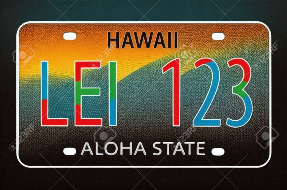 Vector illustratie van een kentekenplaat uit Hawaï.