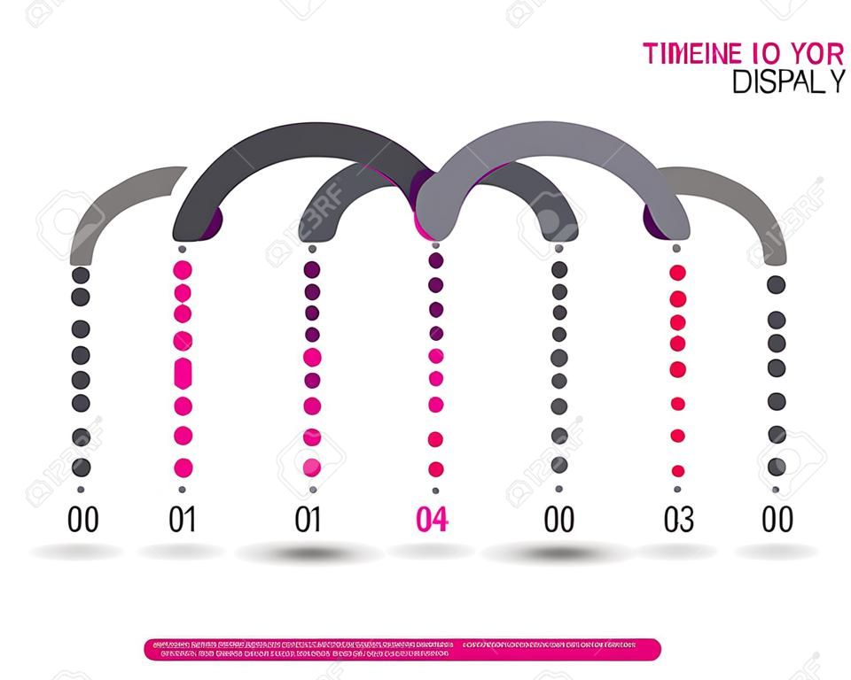 Timeline to display your data with Info graphic elements. Ideal for information, statistic data display.