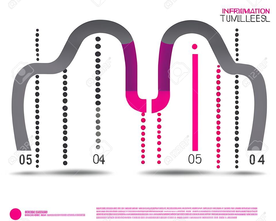 Timeline to display your data with Info graphic elements. Ideal for information, statistic data display.