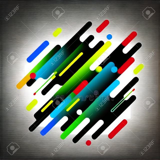 Modern abstract geometric background with various rounded linear figures. Vector illustration of a dynamic composition.