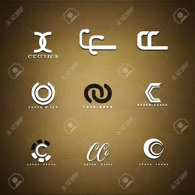 Cc Logo Vector, Design Letter with Creative Font Set.