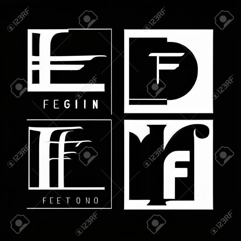 Ff Logo vettoriale, lettera di design con set di caratteri creativi.