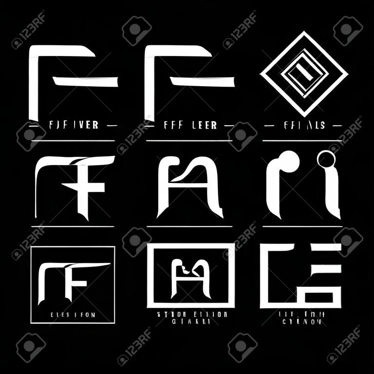 Ff 로고 벡터, 크리 에이 티브 글꼴 세트와 디자인 편지.