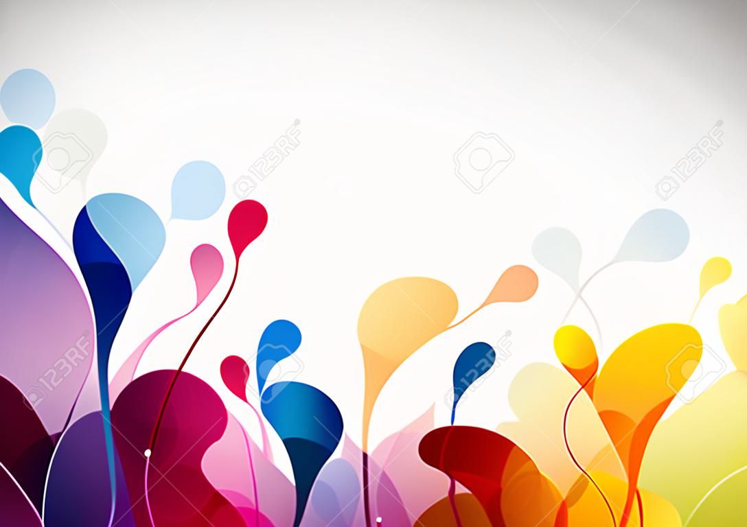 Colorful abstract background with flowers.