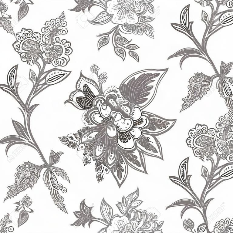 Elegance Seamless pattern with ornament vector floral illustration in vintage style