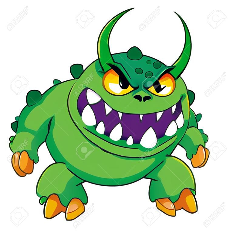 Illustration d'un monstre en colère verte