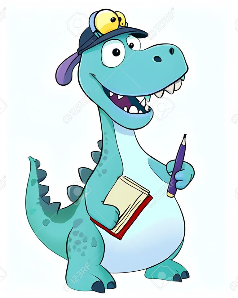 illustrazione di un dinosauro insegnante