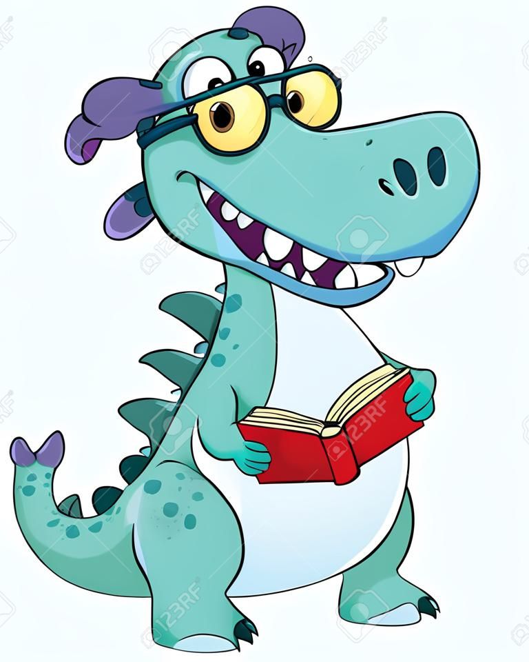 illustrazione di un dinosauro insegnante