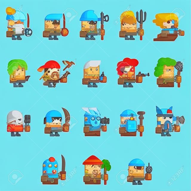 RPG Adventure Mobile Tablet PC Web Game Screen Concept Characters Flat Design Cartoon Magic Fairy Tail Icon Vector illustration