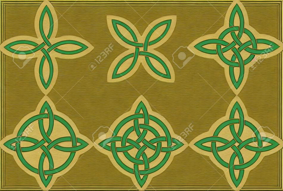 Celtas cuatro puntas (cuaternarios) variaciones nudo. Nudo cuaternaria es un nudo celta tradicional que representa cuatro conceptos de pliegue.