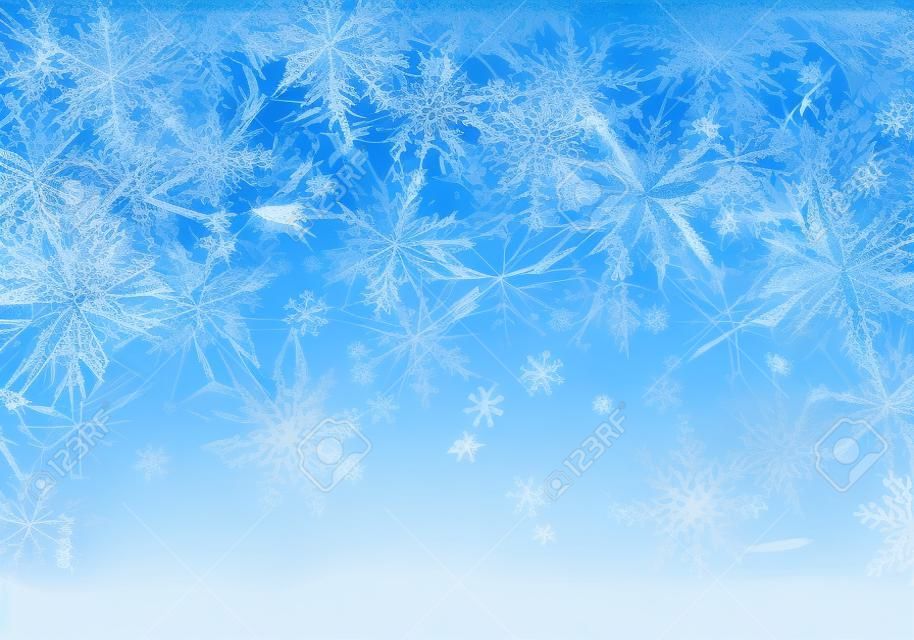 Winter blue ice frost background