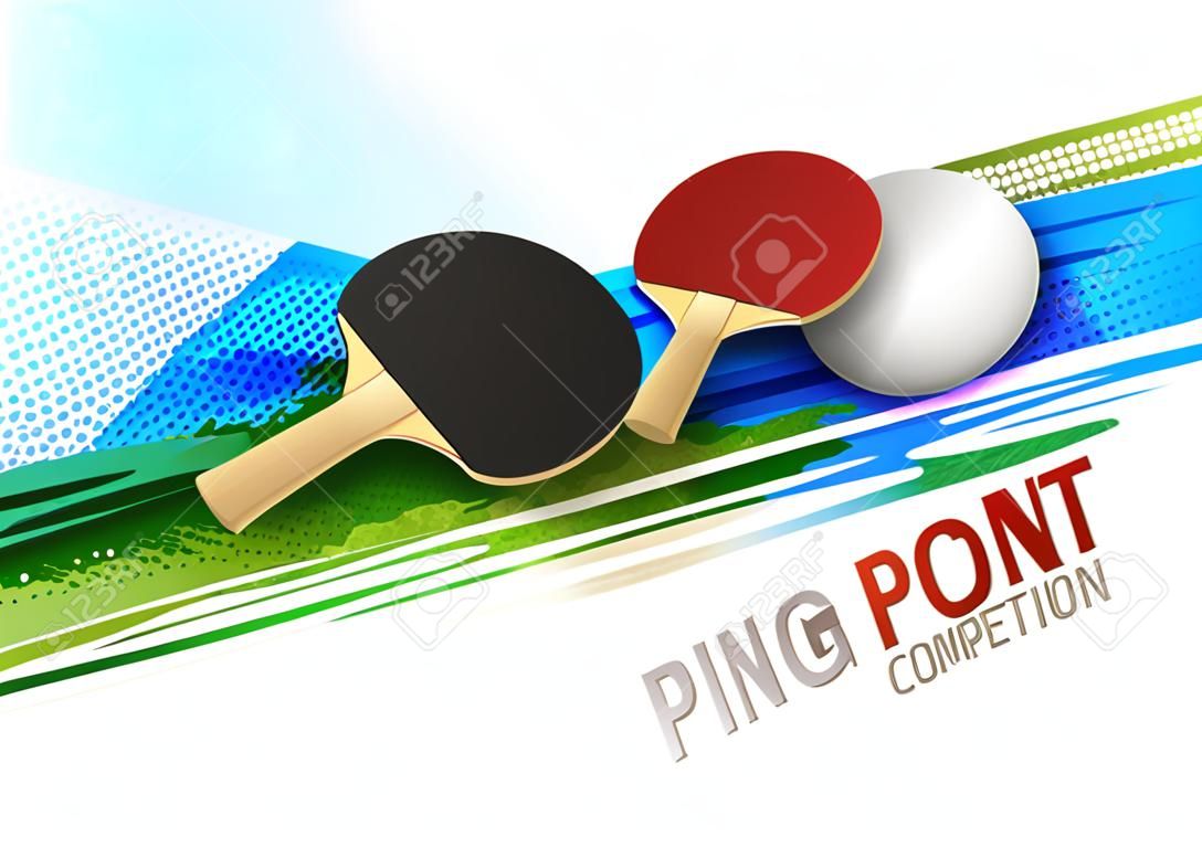 Poster o banner modello di torneo di ping-pong design vettoriale.