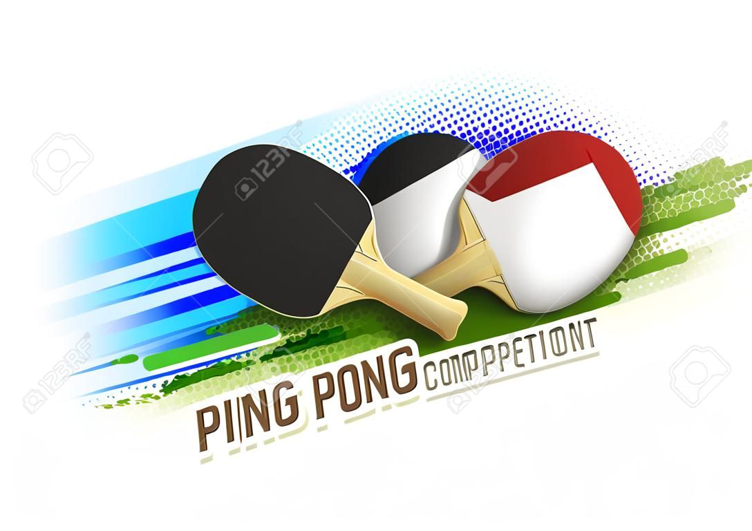Poster o banner modello di torneo di ping-pong design vettoriale.