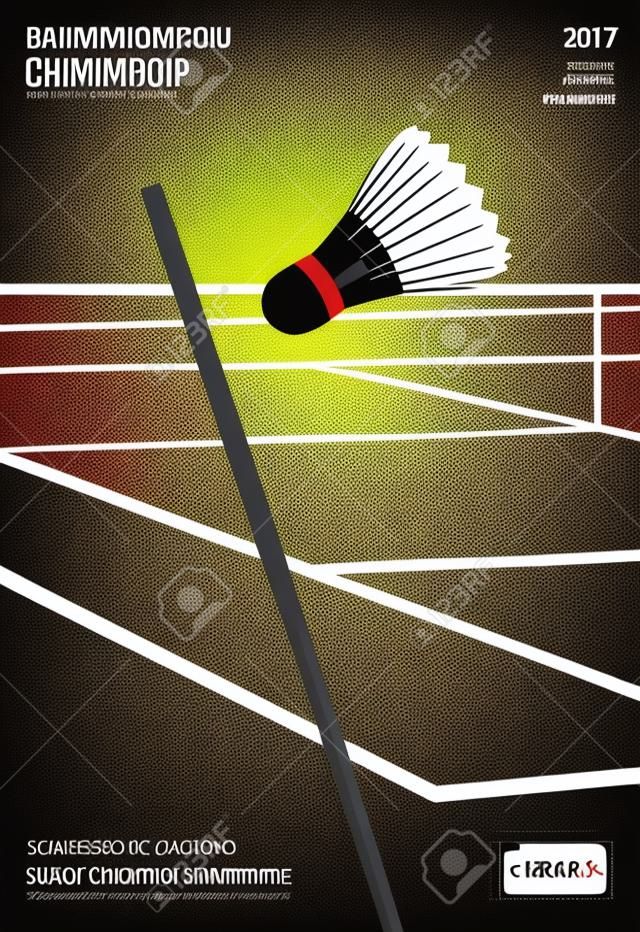 Badminton Mistrzostwo Plakatowa Wektorowa ilustracja