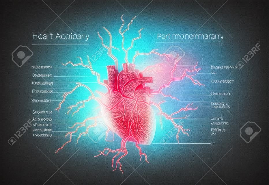 心臓解剖学ベクトルイラストレーション