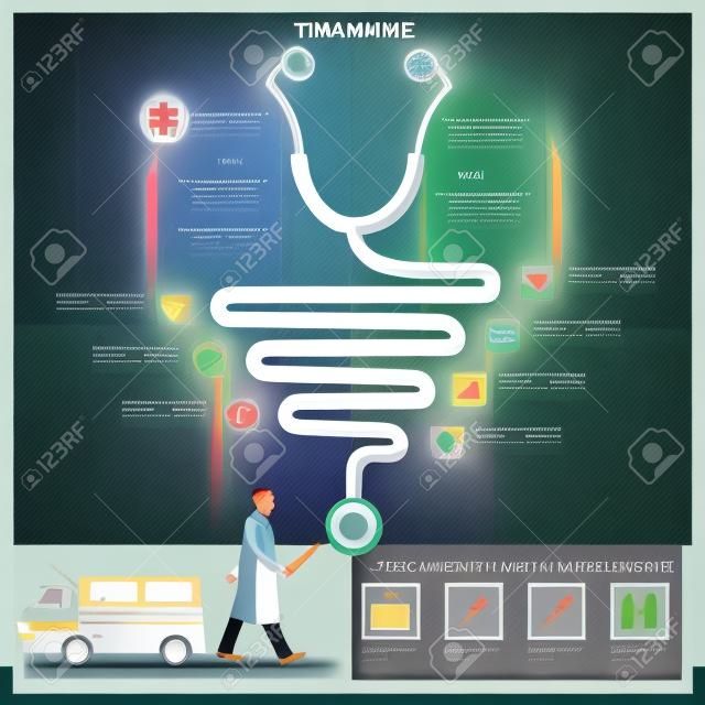 Zdrowie i medycyna Timeline Infograficzna Szablon