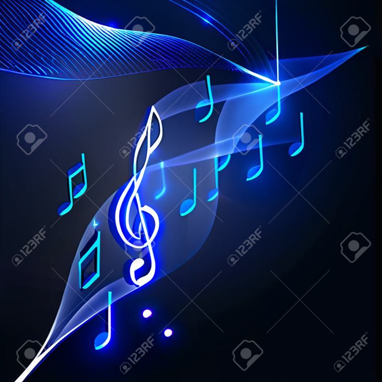 illustration abstract music background line neon