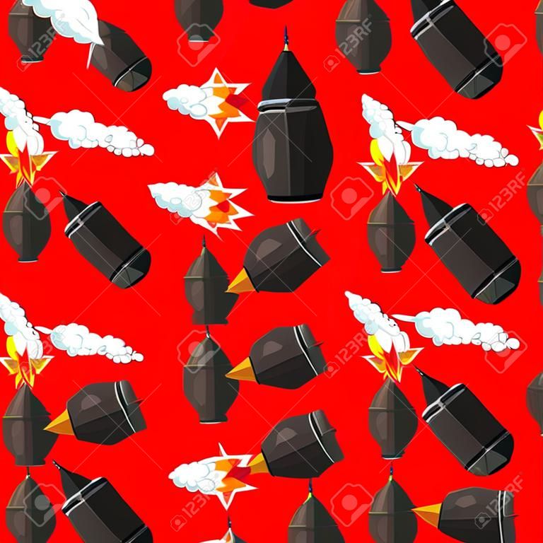 공기 폭탄 원활한 패턴입니다. 로켓 배경 싸우고. 군사 폭탄 질감입니다. 전쟁 장식