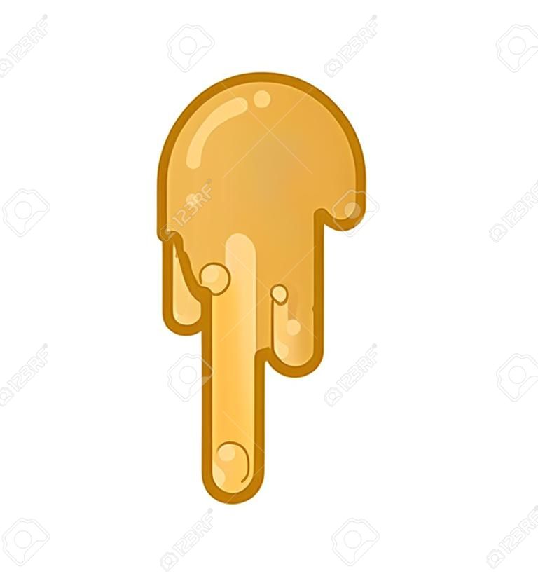 Earwax isolated. Yellow discharge from ear. vector illustration