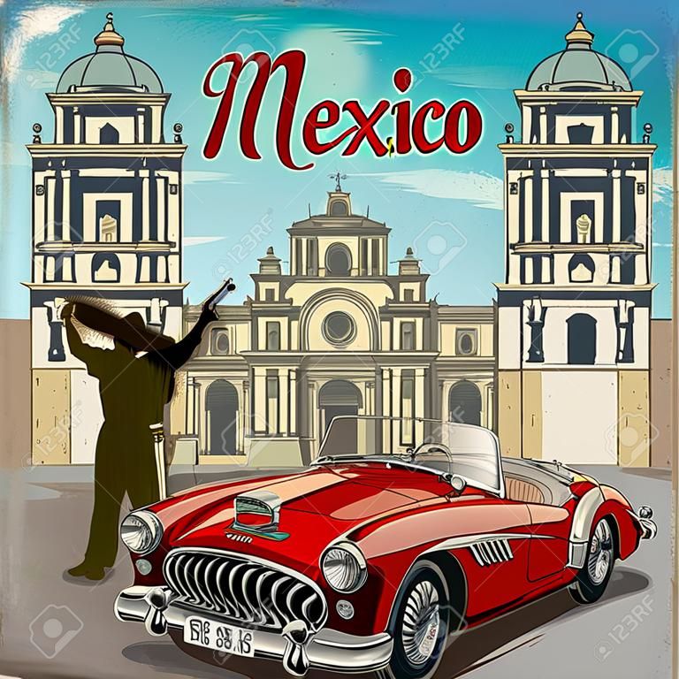 Cartel retro de México.