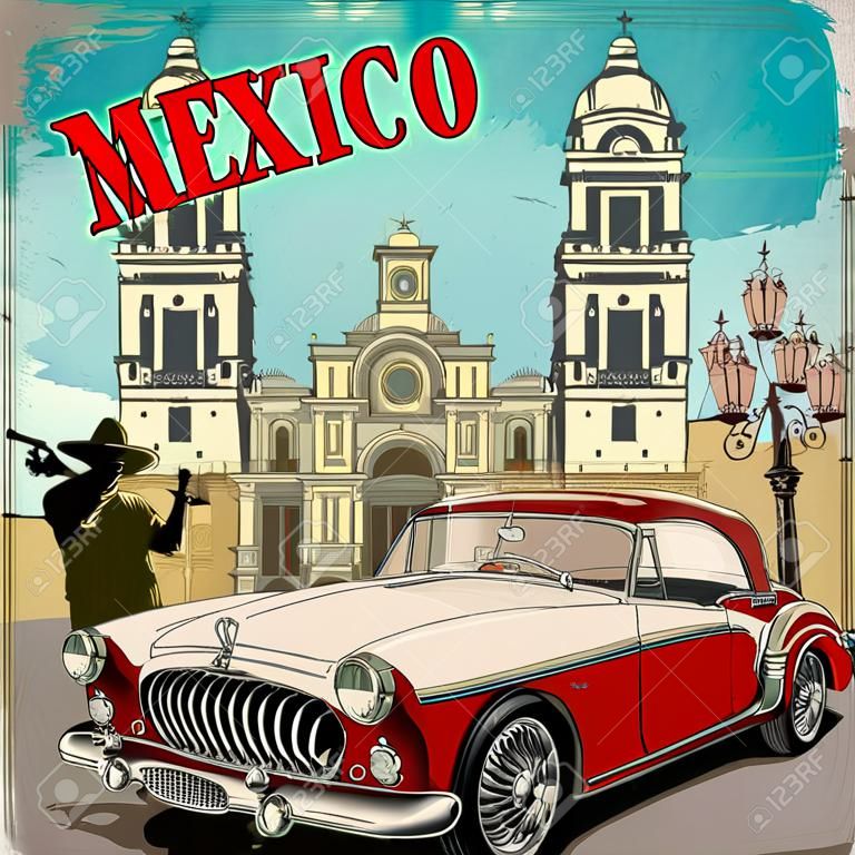 Cartel retro de México.
