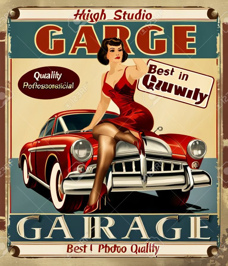 Vintage garázs retro poszter