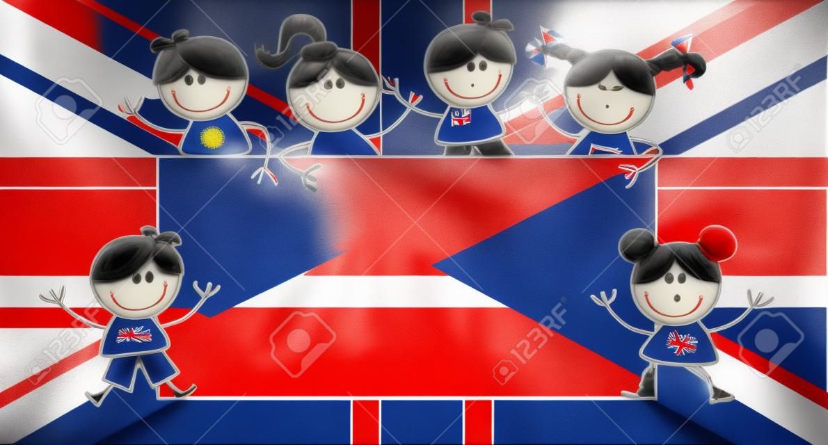 vegyes etnikai gyermekek nagy-britannia brit zászló
