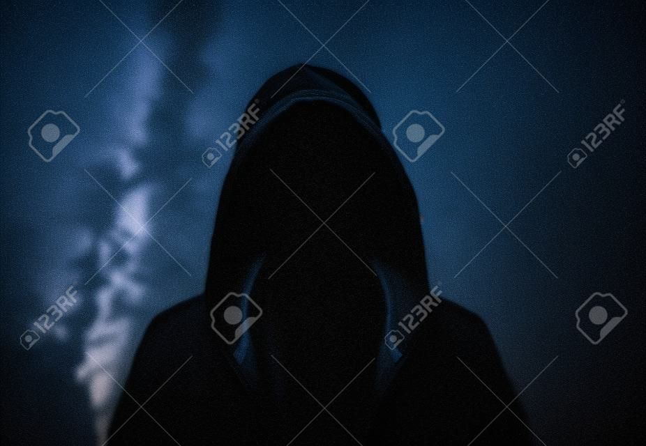 Silhouette of man in the hood