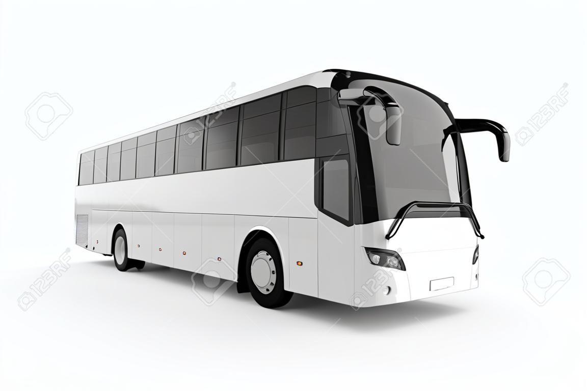 Autobus Mock up na białym tle, Ilustracja 3D