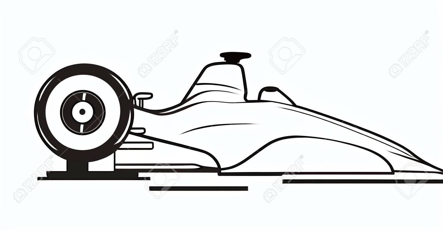 Formel-1-Rennwagen auf weißem Hintergrund