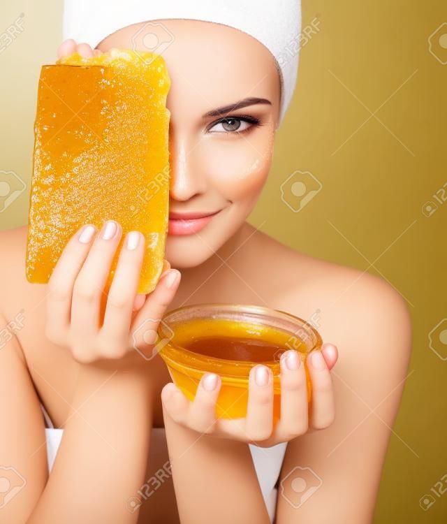Natural homemade organic  facial masks of honey. Isolated.