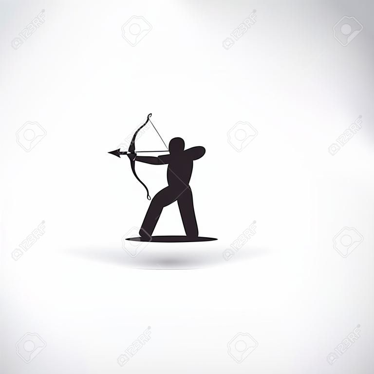 archer shoots arrow vector illustration