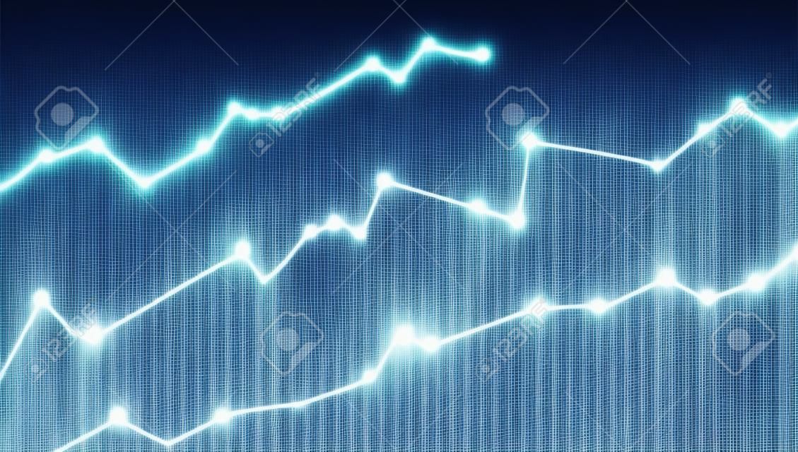 White Abstract Simple Uptrend Financial Chart Background.