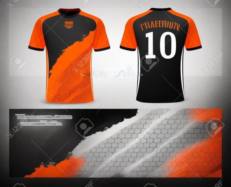 Premium Vector  Orange and black soccer jersey template