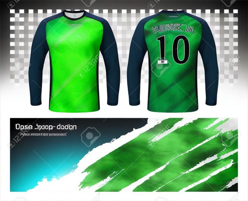 Long sleeve soccer jerseys shirts template
